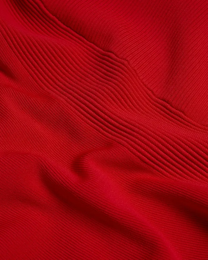 Women OLIVIHA 8211 Fluted Sleeve Rib Knit Skater Dress Red Ted Baker Dresses Women OLIVIHA 8211 Fluted Sleeve Rib Knit Skater Dress Red Ted Baker Dresses