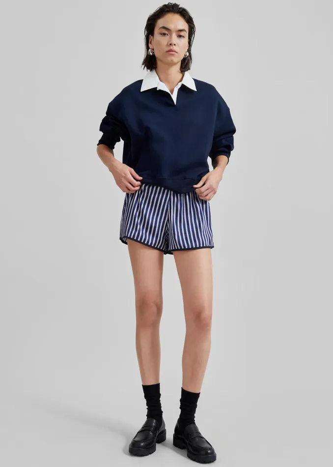 Women Oradea Striped Shorts 8211 BluePink The Frankie Shop Bottoms