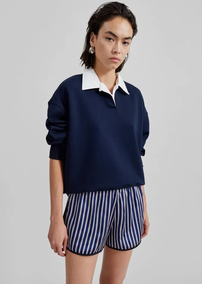 Women Oradea Striped Shorts 8211 BluePink The Frankie Shop Bottoms