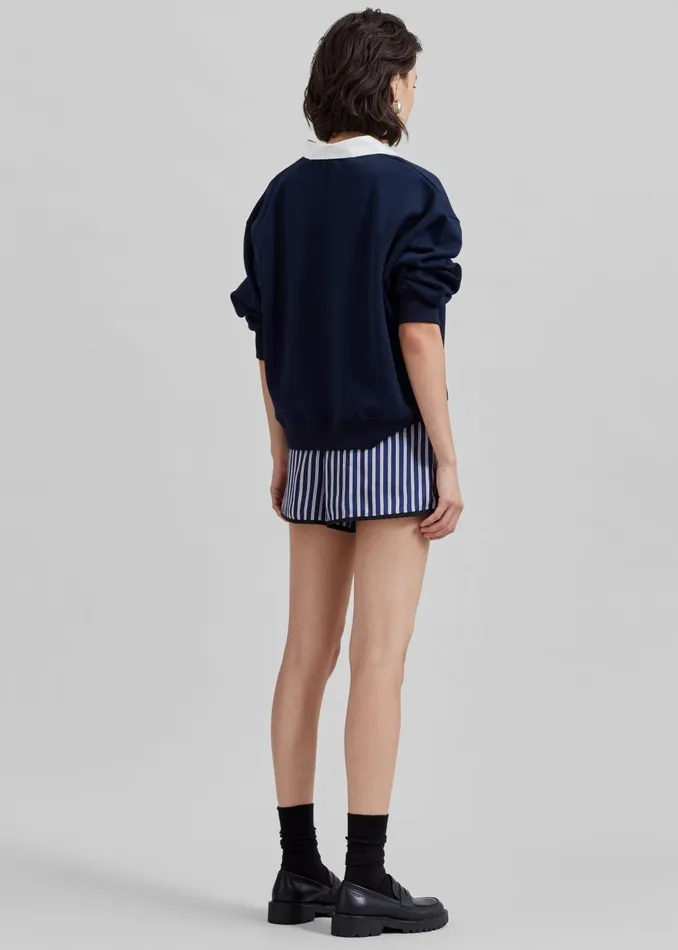 Women Oradea Striped Shorts 8211 BluePink The Frankie Shop Bottoms