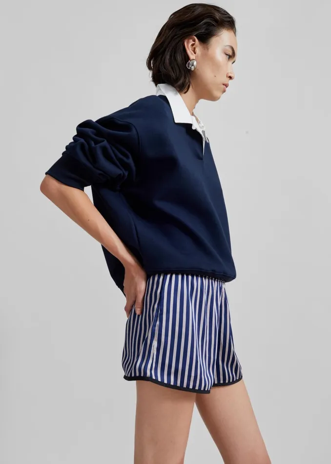 Women Oradea Striped Shorts 8211 BluePink The Frankie Shop Bottoms