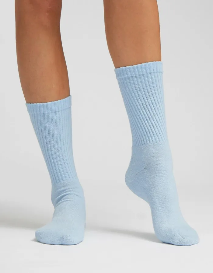 Women Organic Active Sock Steel Blue Colorful Standard Socks