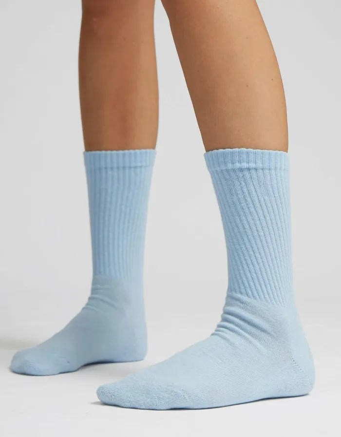 Women Organic Active Sock Steel Blue Colorful Standard Socks