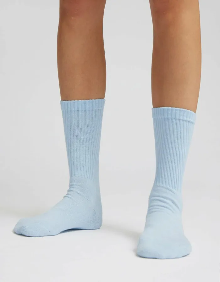 Women Organic Active Sock Steel Blue Colorful Standard Socks