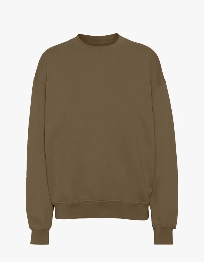 Women Organic Oversized Crew 8211 Cedar Brown Crewneck Sweatshirts Colorfulstandard