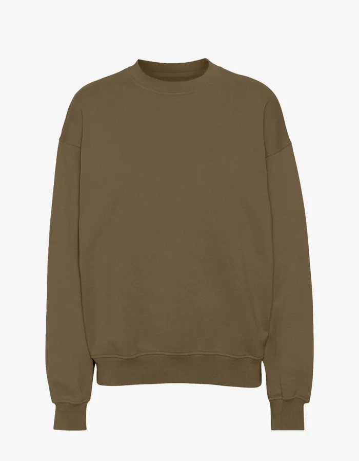Women Organic Oversized Crew Cedar Brown Colorful Standard Crewneck Sweatshirts