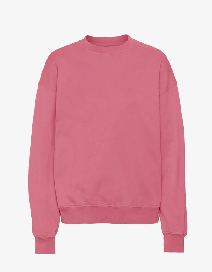 Women Organic Oversized Crew Raspberry Pink Colorful Standard Crewneck Sweatshirts