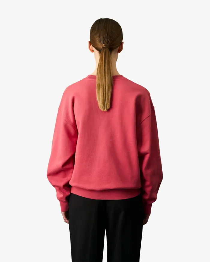 Women Organic Oversized Crew Raspberry Pink Colorful Standard Crewneck Sweatshirts