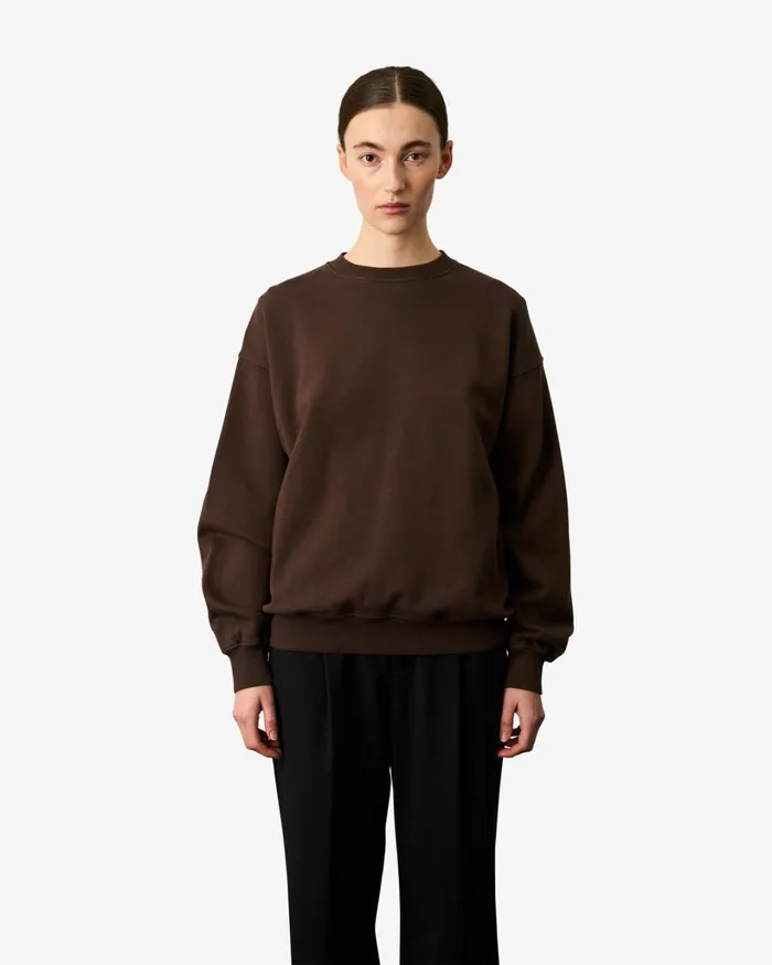 Women Organic Oversized Crew Red Tangerine Colorful Standard Crewneck Sweatshirts