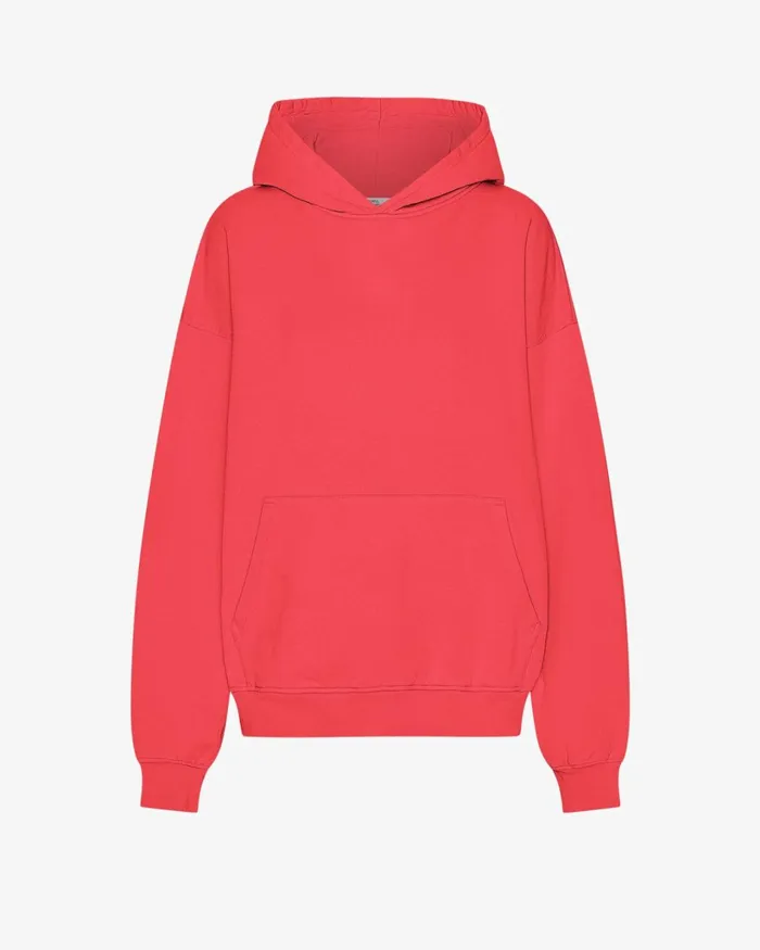 Women Organic Oversized Hood Red Tangerine Colorful Standard Hoodies
