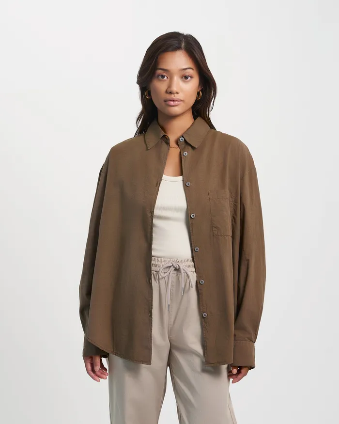 Women Organic Oversized Shirt 8211 Ivory White Shirts Colorfulstandard