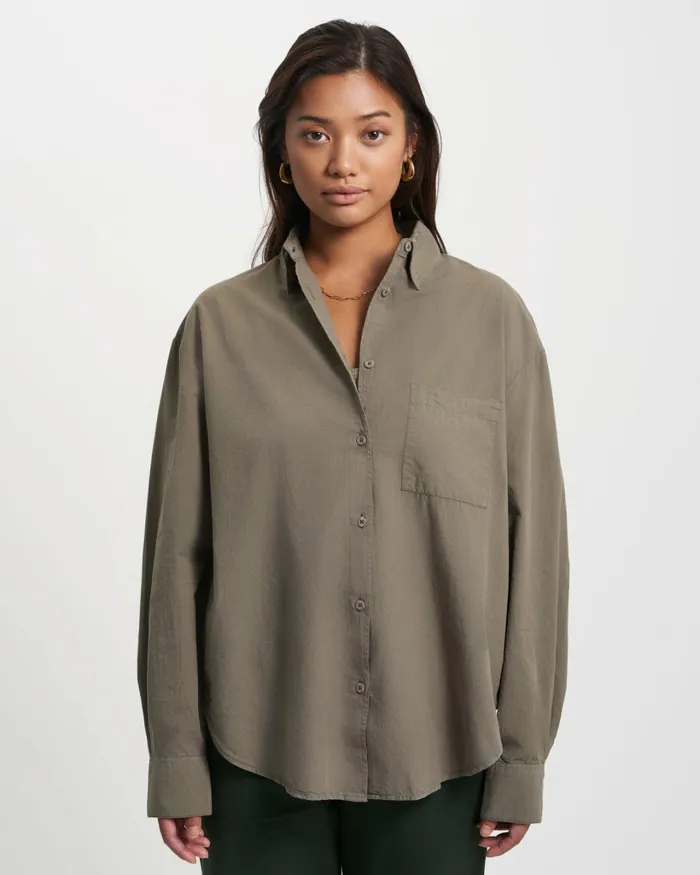 Women Organic Oversized Shirt Pearly Purple Colorful Standard Shirts