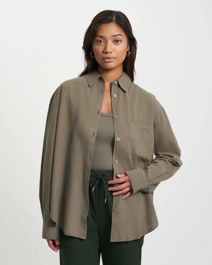 Women Organic Oversized Shirt Pearly Purple Colorful Standard Shirts