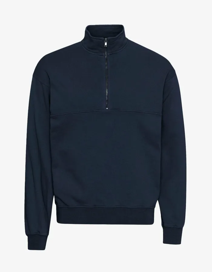 Women Organic Quarter Zip Navy Blue Colorful Standard Quarter Zips