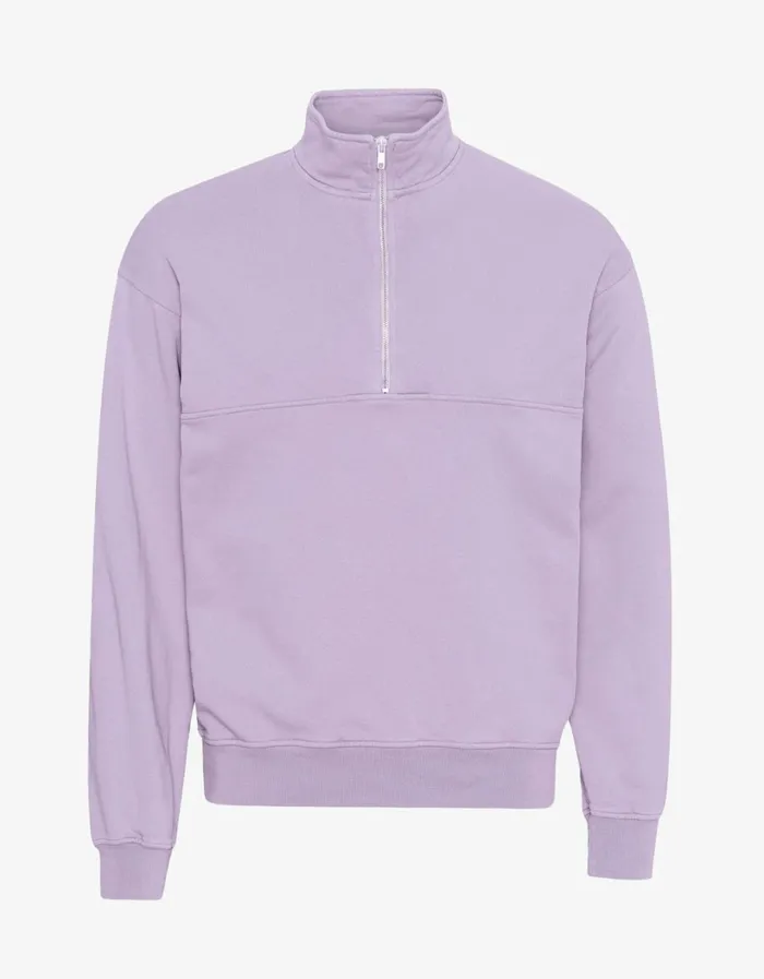 Women Organic Quarter Zip Soft Lavender Colorful Standard Quarter Zips