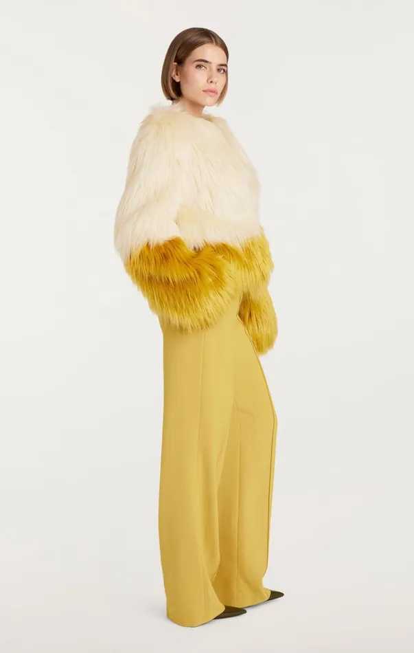 Women Outerwear Cinq Sept Combo Benson Coat Plastergolden Palm