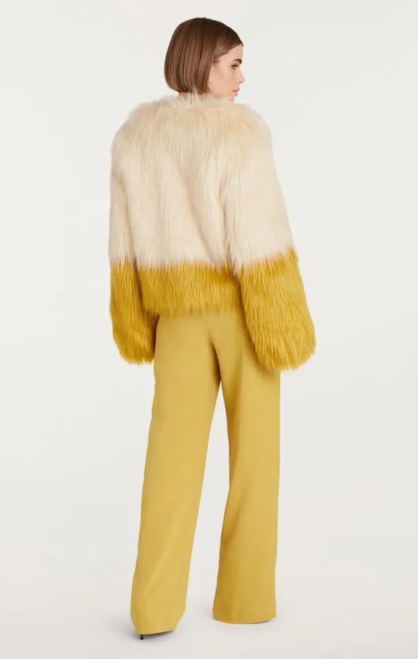 Women Outerwear Cinq Sept Combo Benson Coat Plastergolden Palm