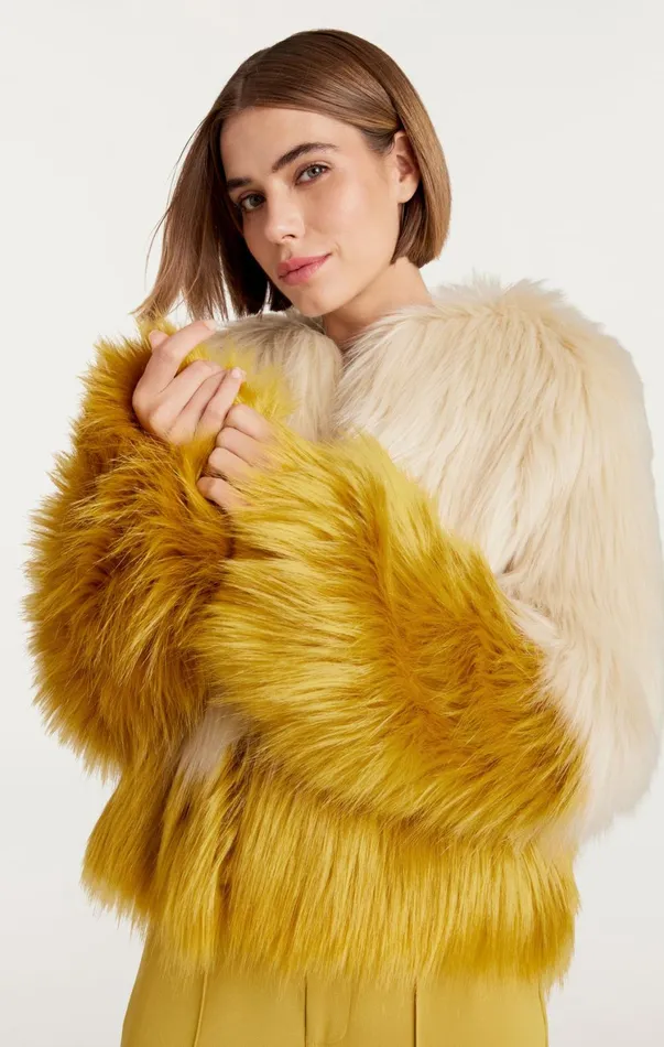 Women Outerwear Cinq Sept Combo Benson Coat Plastergolden Palm