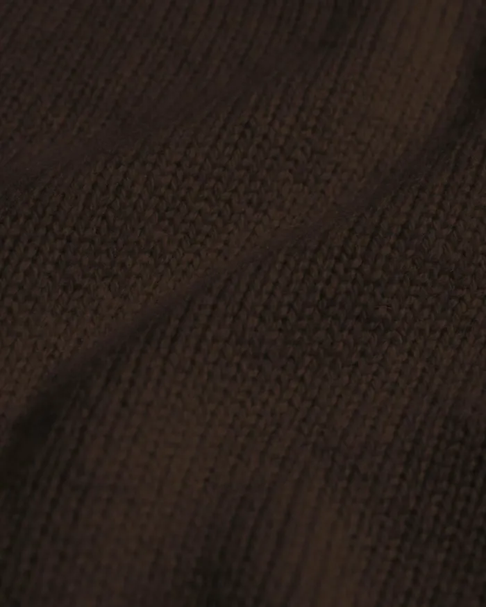 Women Oversized Merino Wool Crew Coffee Brown Colorful Standard Knit Sweaters