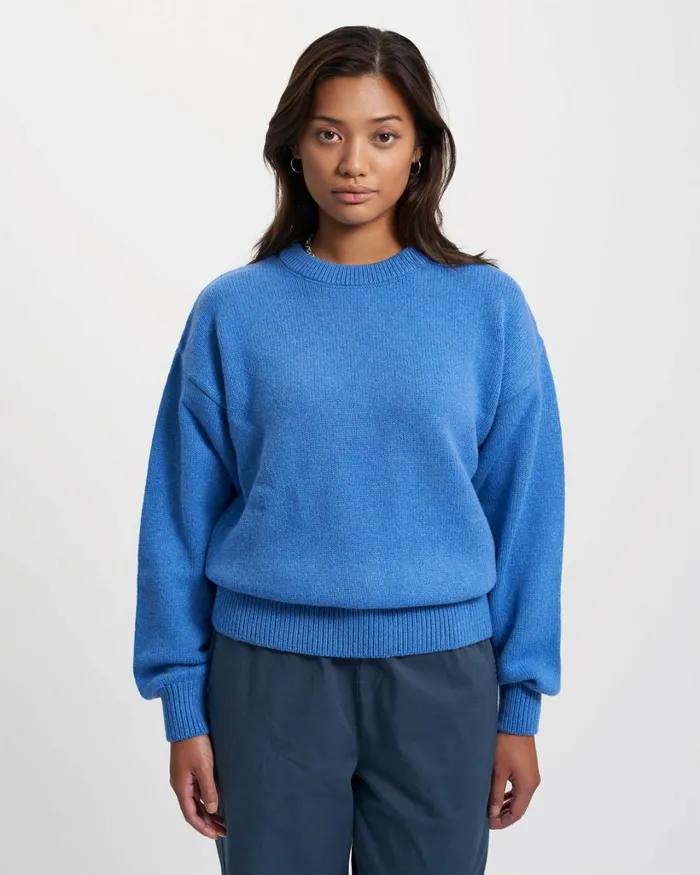 Women Oversized Merino Wool Crew Sahara Camel Colorful Standard Knit Sweaters