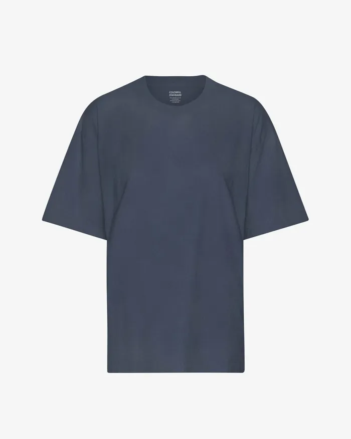 Women Oversized Organic TShirt Neptune Blue Colorful Standard TShirts