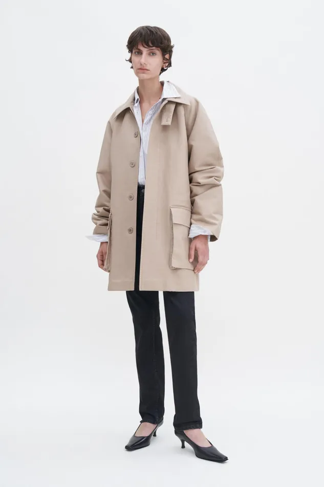 Women Padded Patch Pocket Jacket Khaki Beige Filippa K Outerwear