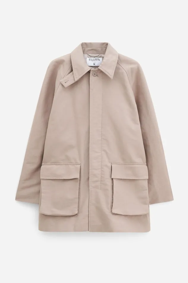 Women Padded Patch Pocket Jacket Khaki Beige Filippa K Outerwear