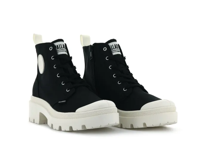Women PALLABASE TWILL Black PALLADIUM Heel Boots Women PALLABASE TWILL Black PALLADIUM Heel Boots