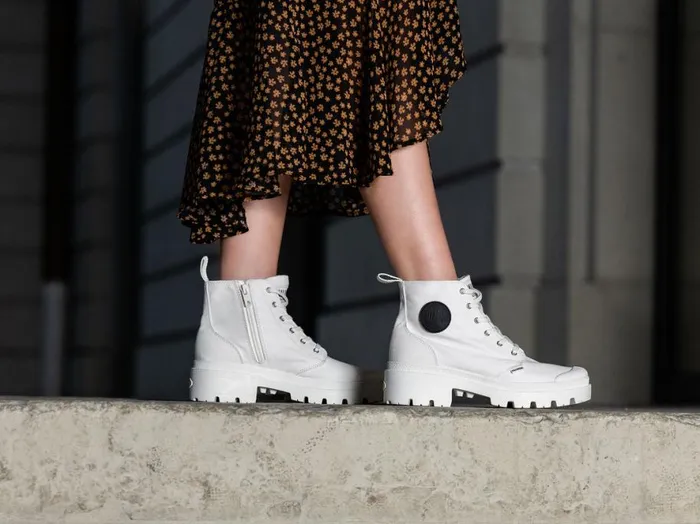 Women PALLABASE TWILL Star White PALLADIUM Boots Women PALLABASE TWILL Star White PALLADIUM Boots