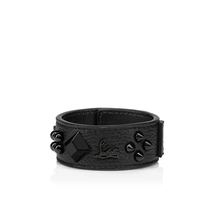 Women Paloma Bracelet 8211 Grained Calf Leather And Spikes Loubinthesky 8211 Black Christian Louboutin Bracelets
