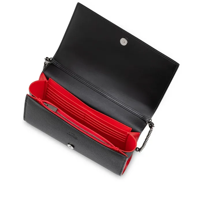 Women Paloma Clutch 8211 Grained Calf Leather And Spikes Loubinthesky 8211 Black Christian Louboutin Shoulder Bags