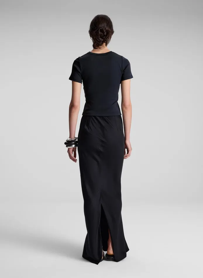 Women Paloma Cotton Rib Baby Tee Black ALC Tees and Tanks