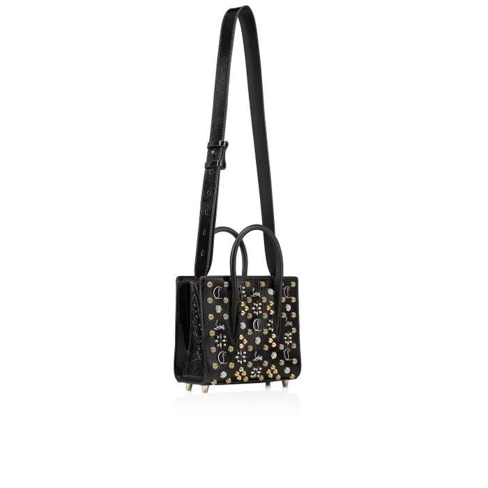 Women Paloma Mini Top Handle Bag 8211 Vog Patent Leather And Spikes La Belle 8211 Black Christian Louboutin Shoulder Bags