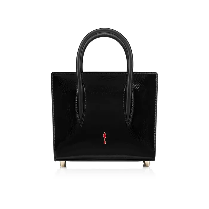 Women Paloma Mini Top Handle Bag 8211 Vog Patent Leather And Spikes La Belle 8211 Black Christian Louboutin Shoulder Bags