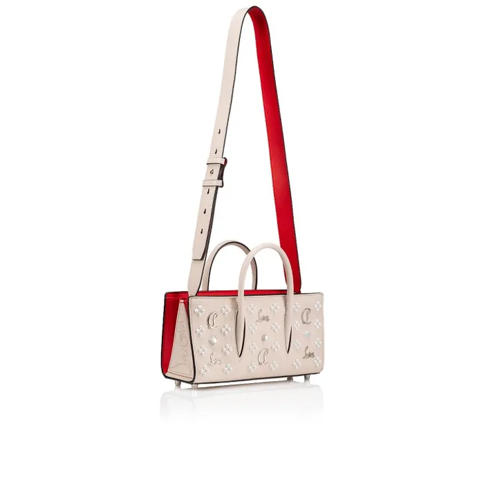 Women Paloma Top Handle Bag 8211 Grained Calf Leather And Spikes Loubinthesky 8211 Leche Christian Louboutin Shoulder Bags