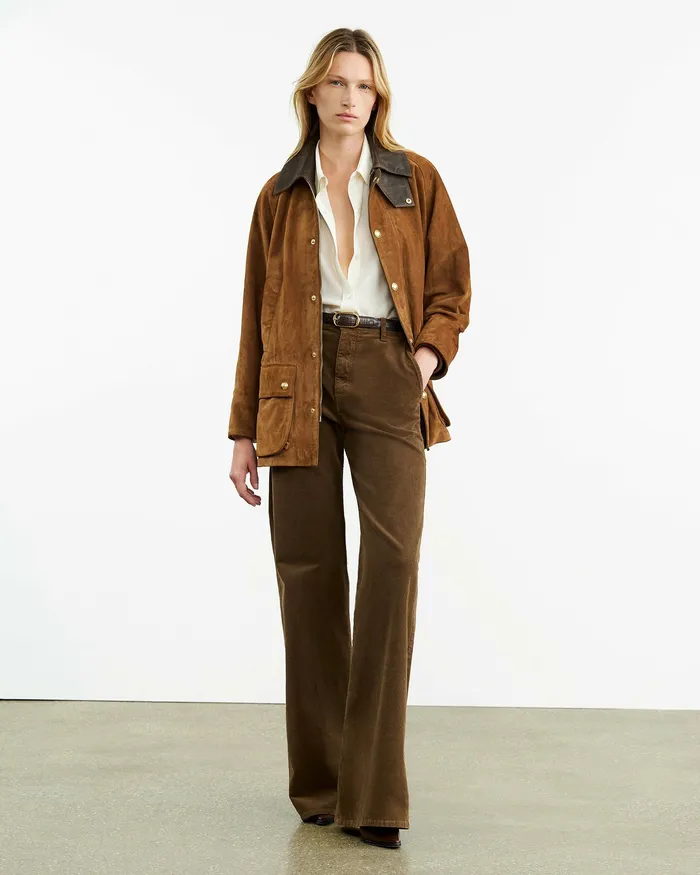 Women Pants and Shorts Nili Lotan ANNA CORDUROY PANT Cigar Brown