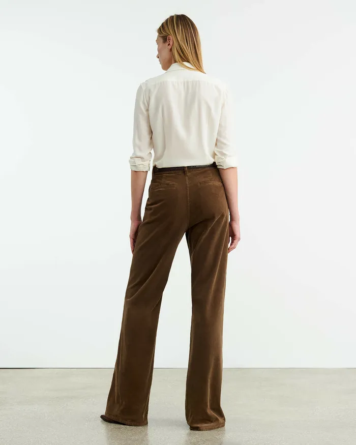 Women Pants and Shorts Nili Lotan ANNA CORDUROY PANT Cigar Brown