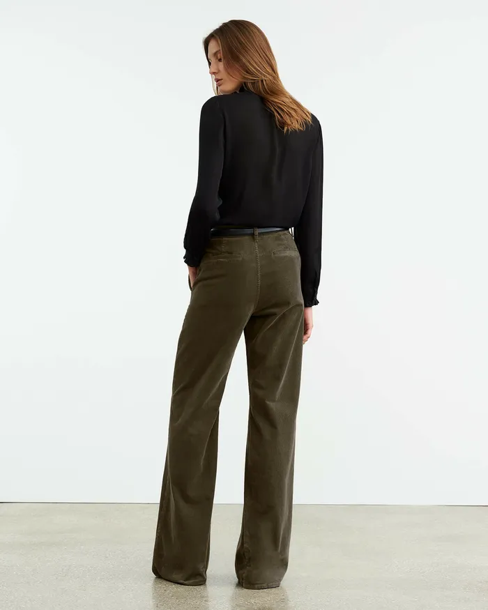 Women Pants and Shorts Nili Lotan ANNA CORDUROY PANT Cigar Brown