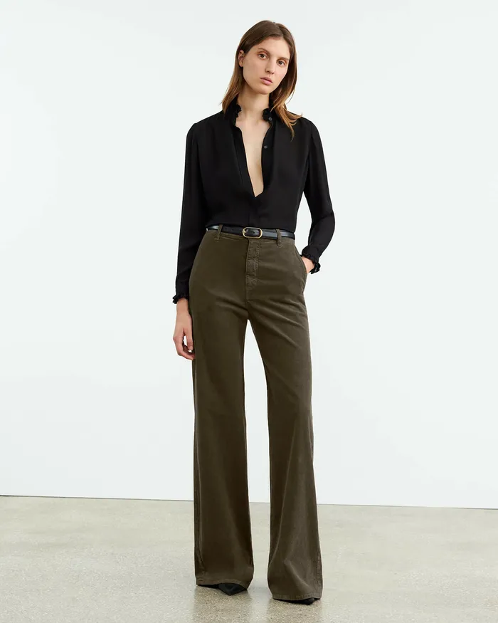 Women Pants and Shorts Nili Lotan ANNA CORDUROY PANT Cigar Brown