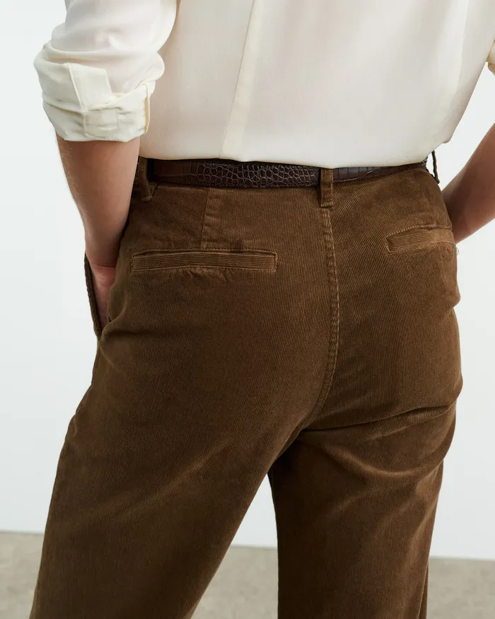 Women Pants and Shorts Nili Lotan ANNA CORDUROY PANT Cigar Brown