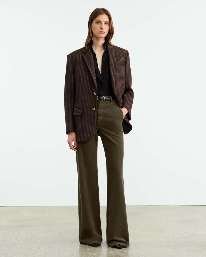 Women Pants and Shorts Nili Lotan ANNA CORDUROY PANT Cigar Brown
