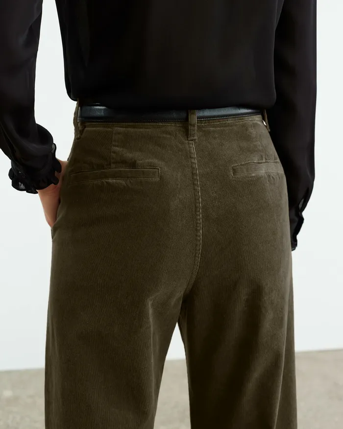 Women Pants and Shorts Nili Lotan ANNA CORDUROY PANT Cigar Brown
