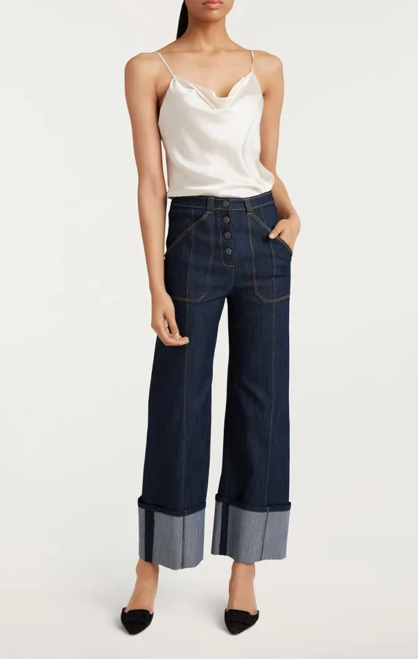 Women Pants Cinq Sept Cuffed Benji Pant Indigo