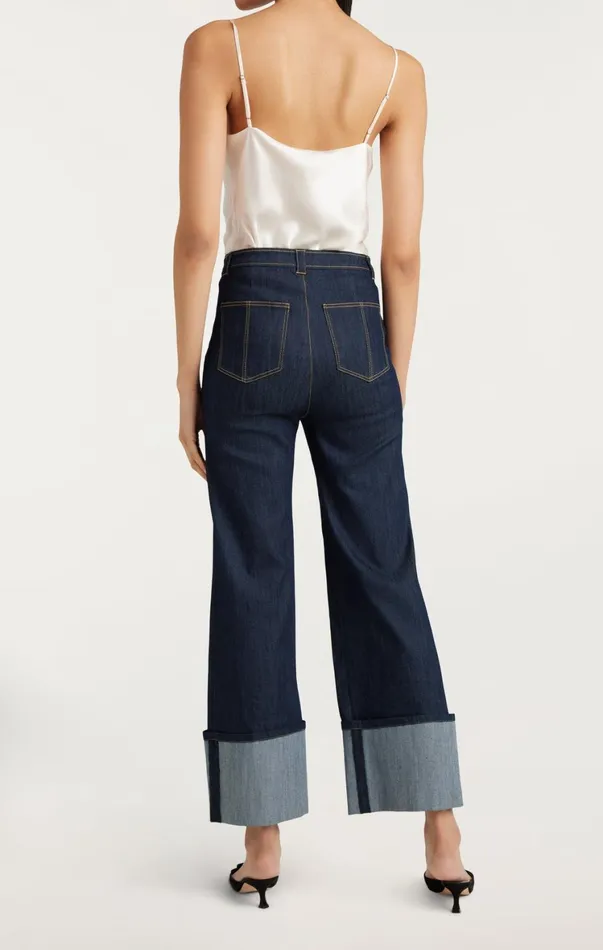 Women Pants Cinq Sept Cuffed Benji Pant Indigo