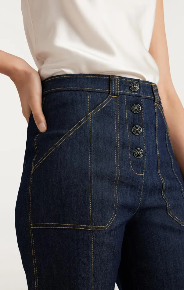Women Pants Cinq Sept Cuffed Benji Pant Indigo