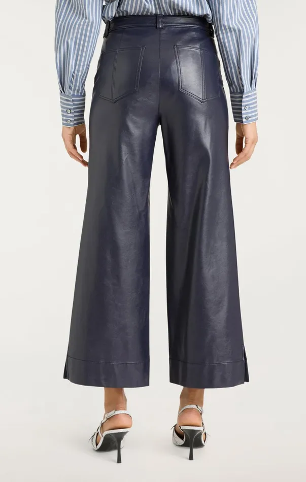 Women Pants Cinq Sept Vegan Leather Benji Pant Navy