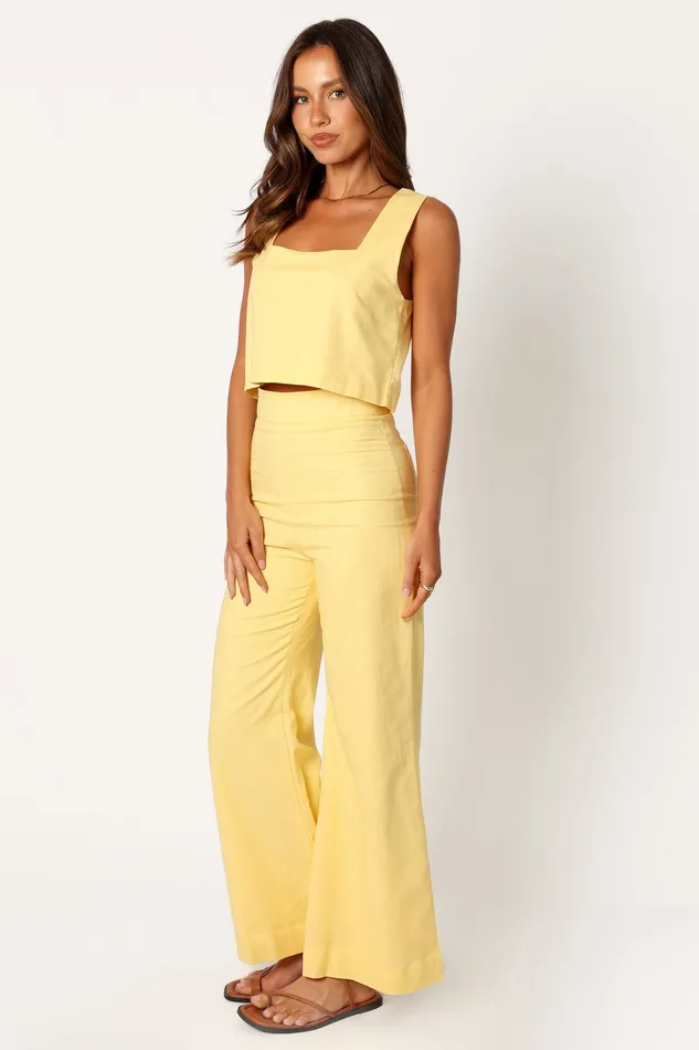 Women Pants petalandpup Devlin Pant 8211 Butter Yellow Butter Yellow