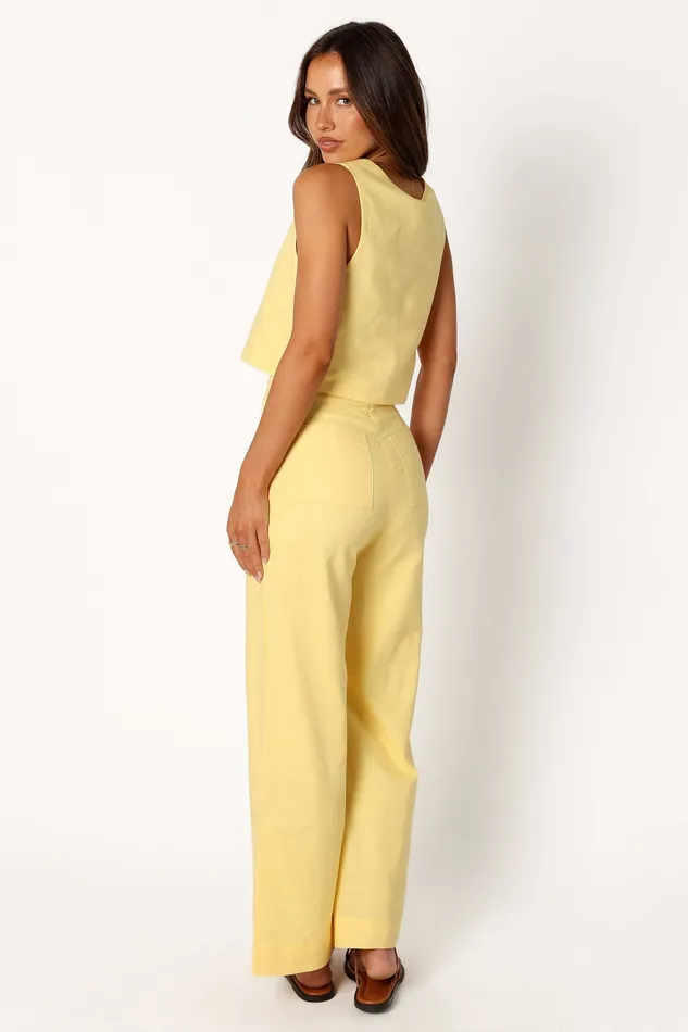 Women Pants petalandpup Devlin Pant 8211 Butter Yellow Butter Yellow