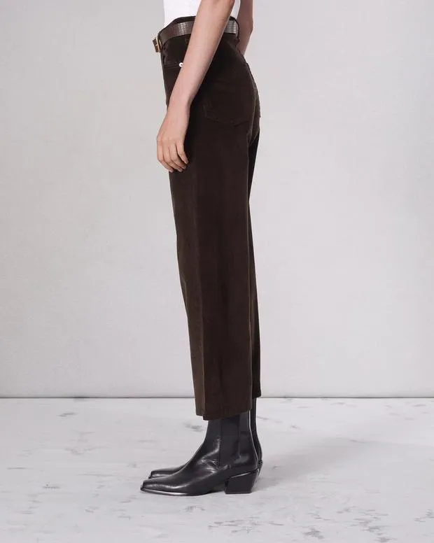 Women Pants Rag and Bone Andi Corduroy Pant Dark Brown