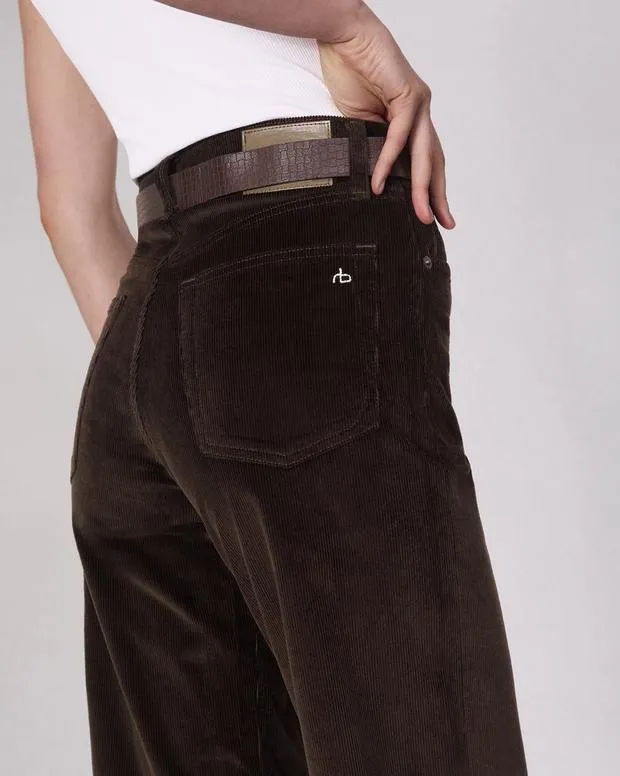 Women Pants Rag and Bone Andi Corduroy Pant Dark Brown